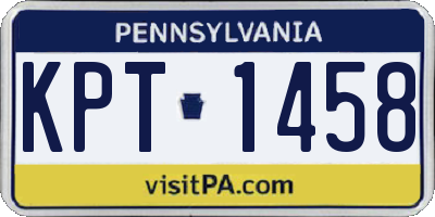 PA license plate KPT1458