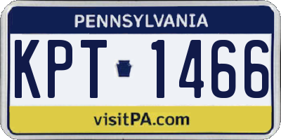 PA license plate KPT1466