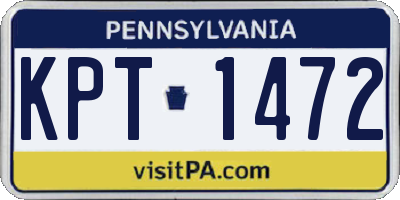 PA license plate KPT1472