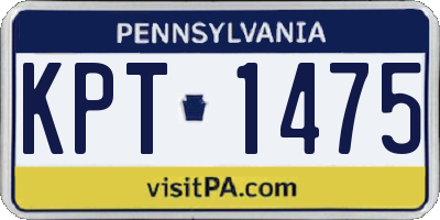 PA license plate KPT1475