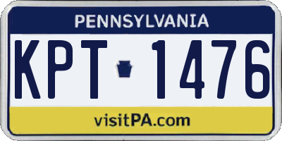 PA license plate KPT1476