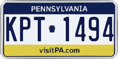 PA license plate KPT1494