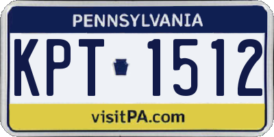 PA license plate KPT1512