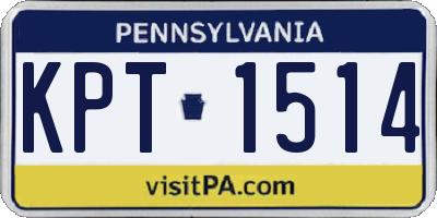 PA license plate KPT1514