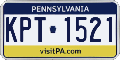 PA license plate KPT1521