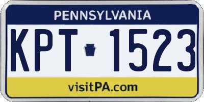 PA license plate KPT1523