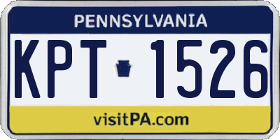 PA license plate KPT1526