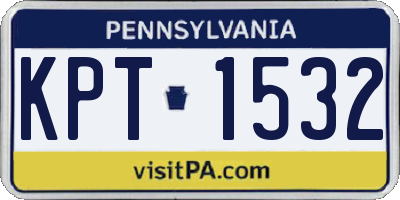 PA license plate KPT1532
