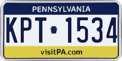 PA license plate KPT1534