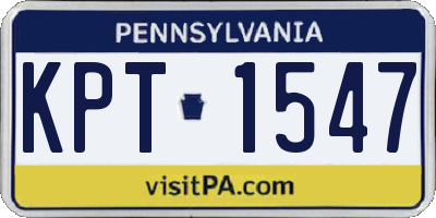 PA license plate KPT1547