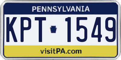 PA license plate KPT1549