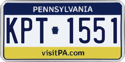 PA license plate KPT1551