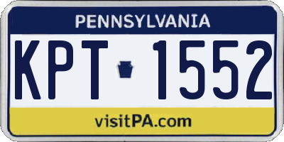 PA license plate KPT1552
