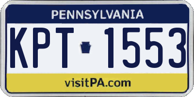 PA license plate KPT1553