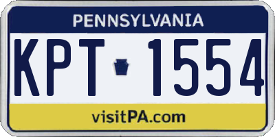 PA license plate KPT1554