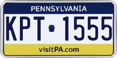 PA license plate KPT1555