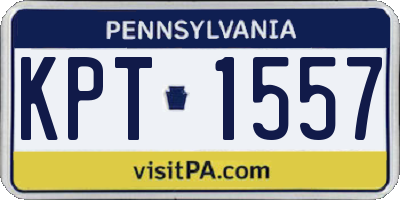 PA license plate KPT1557
