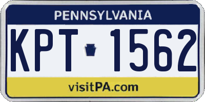 PA license plate KPT1562
