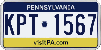 PA license plate KPT1567