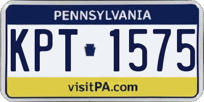 PA license plate KPT1575