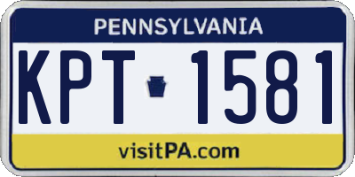 PA license plate KPT1581