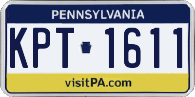 PA license plate KPT1611