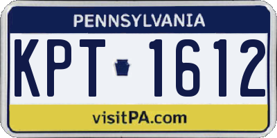PA license plate KPT1612