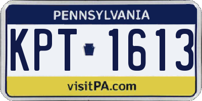 PA license plate KPT1613