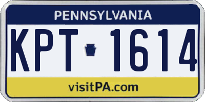 PA license plate KPT1614