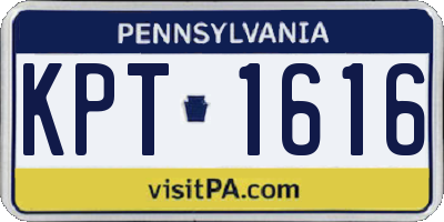 PA license plate KPT1616