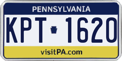 PA license plate KPT1620