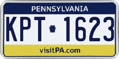 PA license plate KPT1623