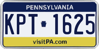 PA license plate KPT1625