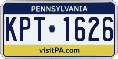 PA license plate KPT1626