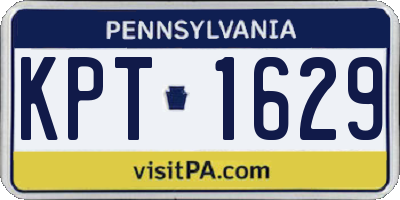 PA license plate KPT1629