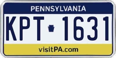 PA license plate KPT1631