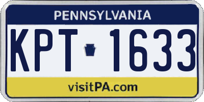 PA license plate KPT1633