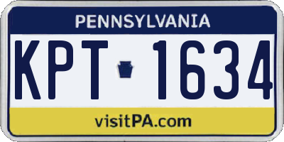 PA license plate KPT1634