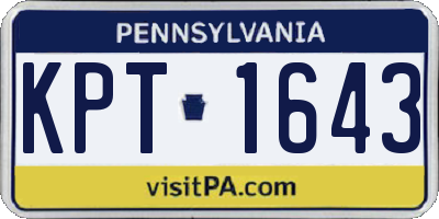 PA license plate KPT1643