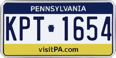 PA license plate KPT1654