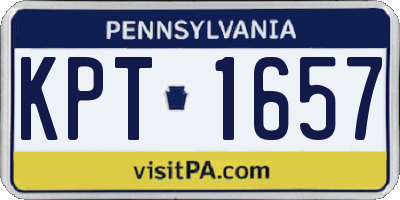 PA license plate KPT1657