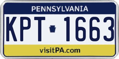 PA license plate KPT1663
