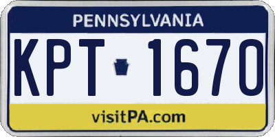 PA license plate KPT1670