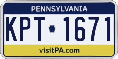 PA license plate KPT1671