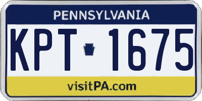 PA license plate KPT1675