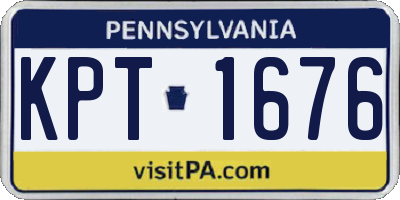 PA license plate KPT1676