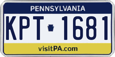 PA license plate KPT1681