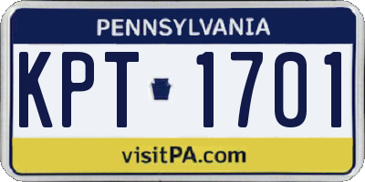 PA license plate KPT1701