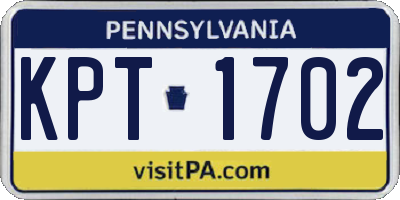 PA license plate KPT1702