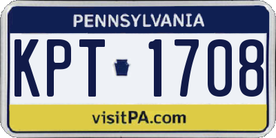 PA license plate KPT1708